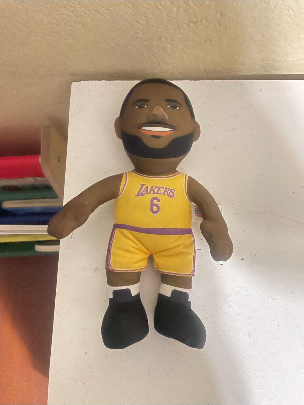 NBA Lakers Yellow and Purple Plush Basketball Player Doll